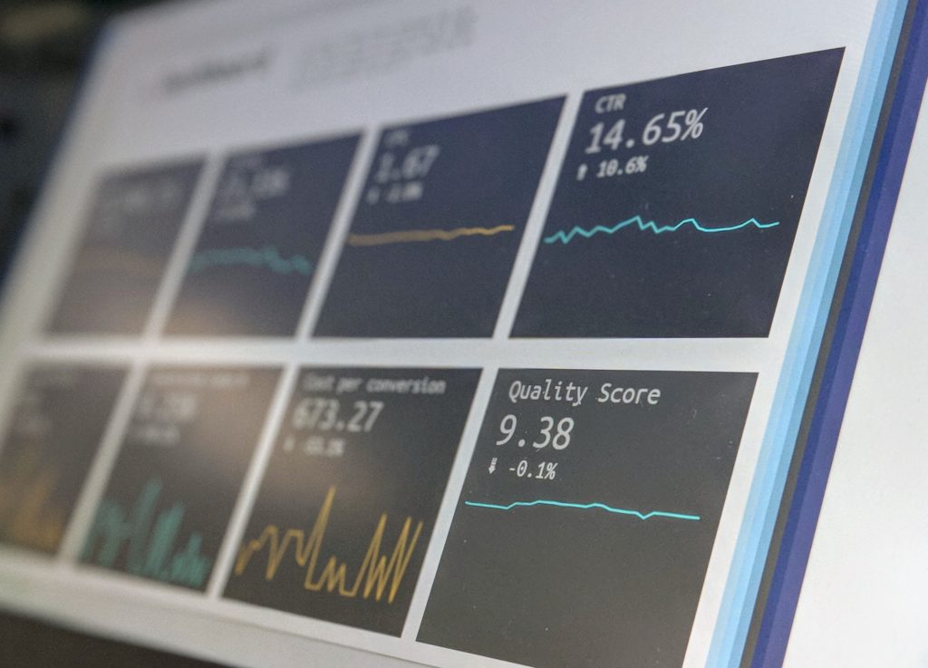 business statistics on screen