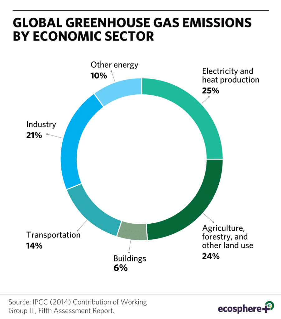 Sources of greenhouse gas emissions