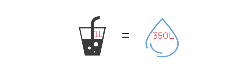 water consumed by the becerage industry for 1 litre of soda