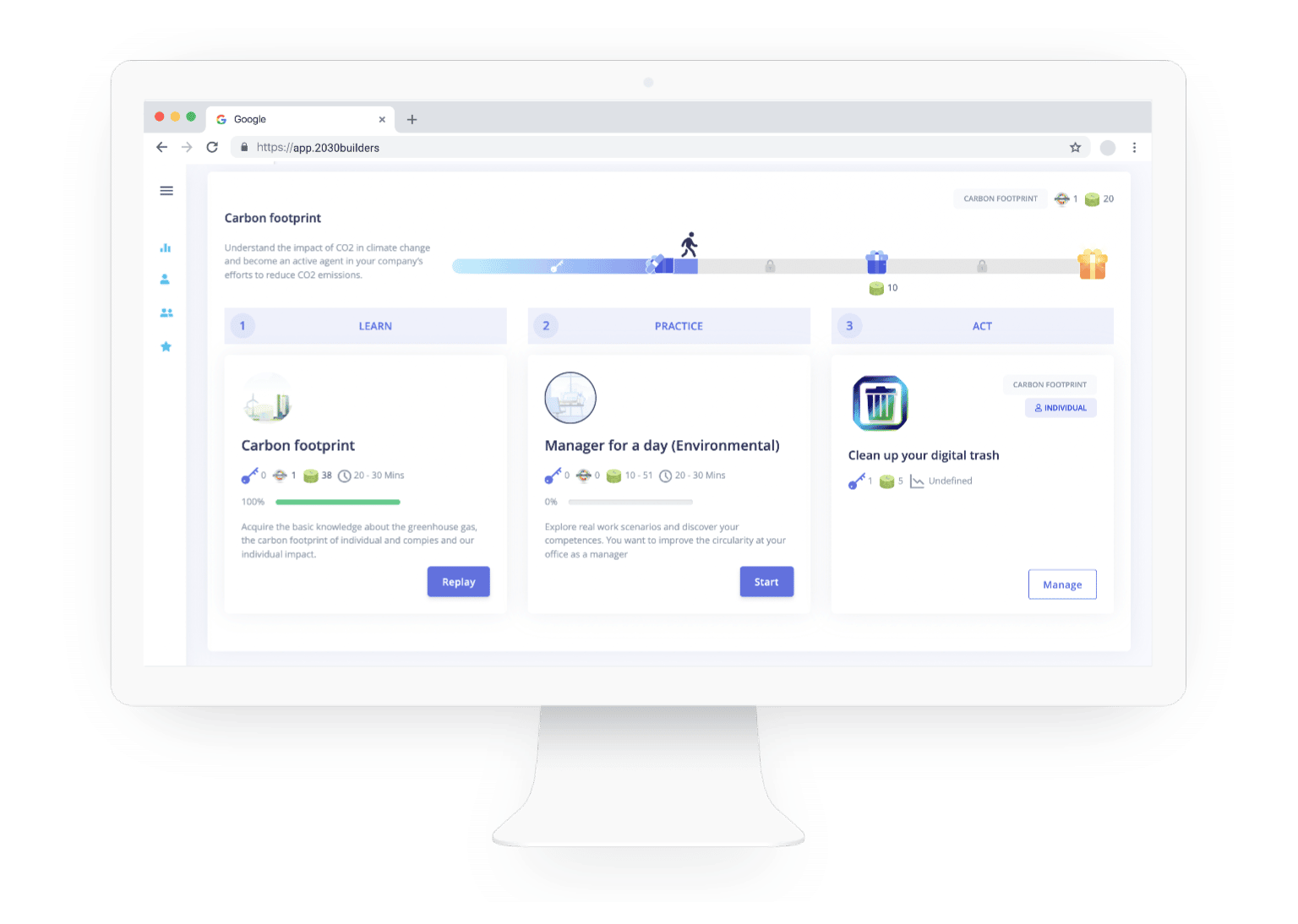 You can collect data through our platform the whole way through your green transformation process. 